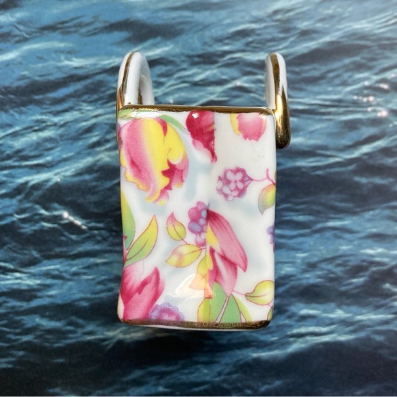 Royal Cotswolds miniature porcelain chintz tote shopping bag - Picture 2 of 6